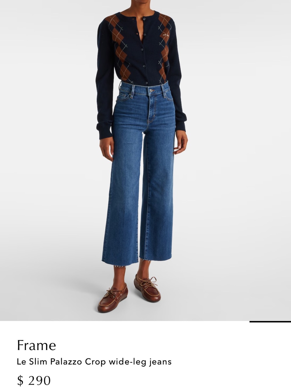 Frame NWOT Le Pallazo Denim‎ Cropped Wide-Leg Quietluxury Jeans in Blue - Picture 4 of 11